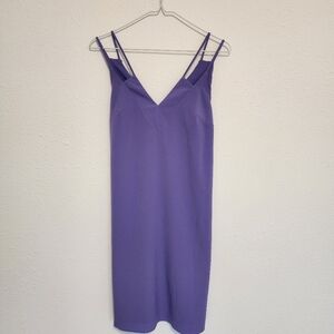 Purple Double Strap Dress With Back Tie